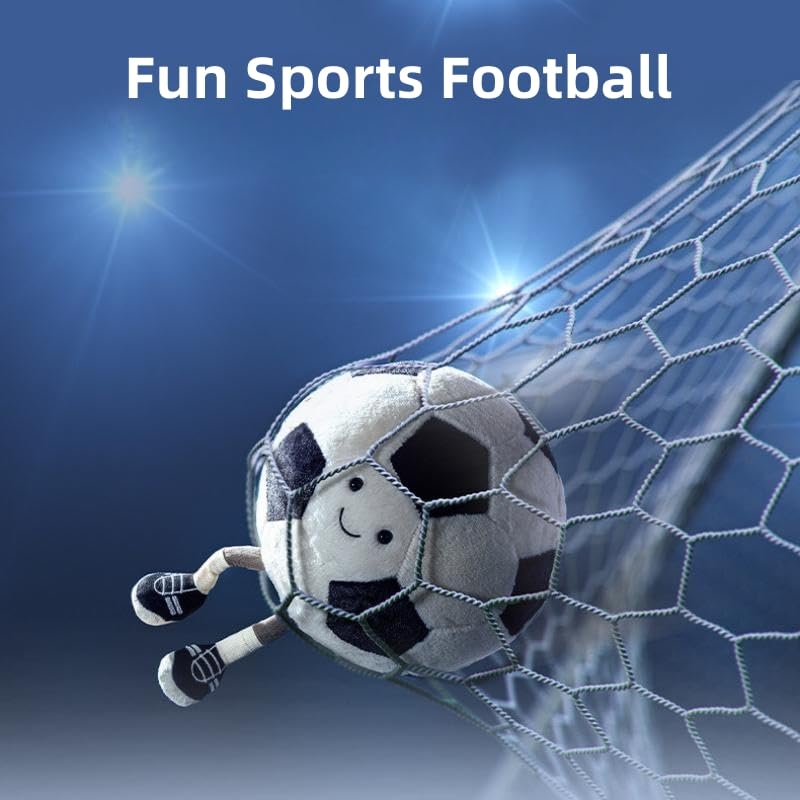 XIZHI football plush with legs detail enhances imaginative sports games.