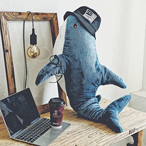 XIZHI giant shark plush fabric texture highlights soft, skin-friendly feel.