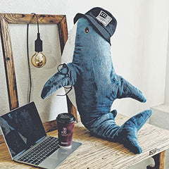 XIZHI giant shark plush fabric texture highlights soft, skin-friendly feel.