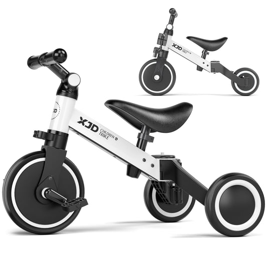 XJD 5-in-1 toddler bike front view with sturdy frame for indoor and outdoor play