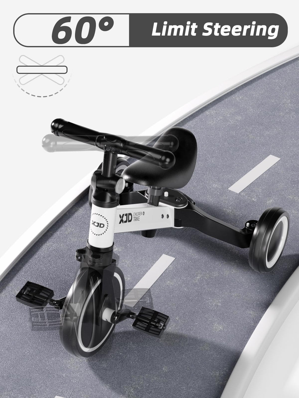 XJD 5-in-1 toddler bike with seat height adjustment for growing riders