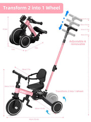 XJD toddler bike backrest provides extra ride support.