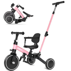 XJD toddler bike with one-button folding for easy storage and transport.