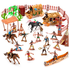 XJWWHZ Native Americans figures set: Indian on horseback ideal for classroom diorama projects