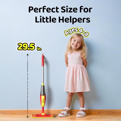 Xlife Kids Spray Mop Set removable water tank for easy refills during pretend chores.