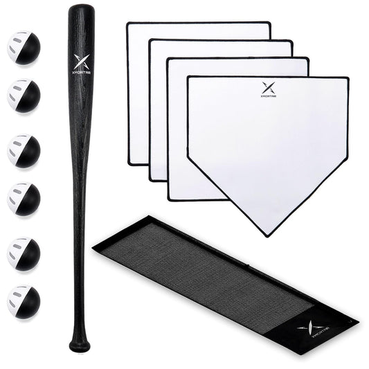 Xmortar Grand Slam plastic bat with wood grain texture for pro-like feel.
