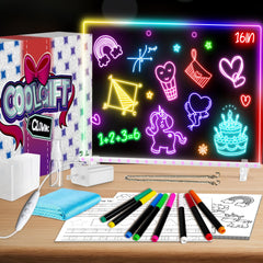 XoBathti 16in LED drawing board glows brightly for kid-friendly art displays