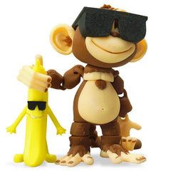 Xonery poseable monkey figure with articulated limbs for versatile desk decor.