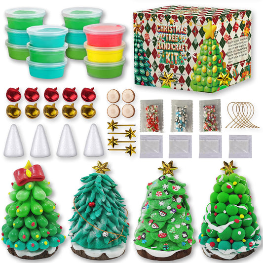 Xoprmey Christmas Trees Clay Pack viewed from above, ideal for imaginative play.