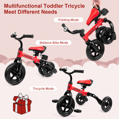 XPIY Tricycle folded red compact view highlights easy storage and portability