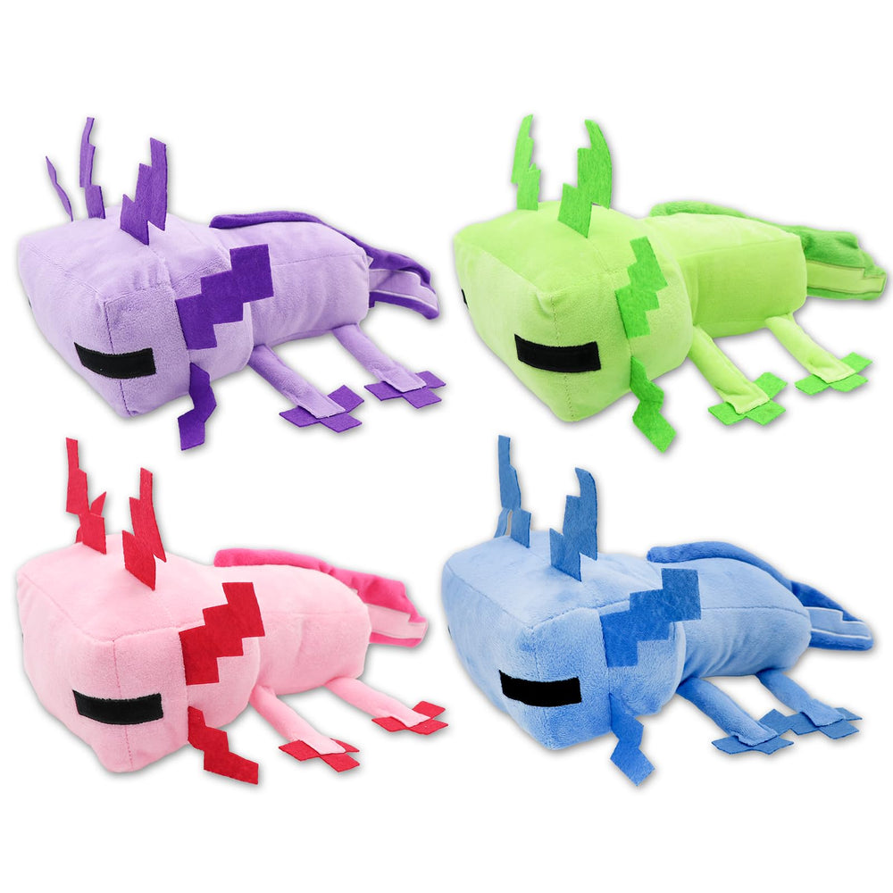 XSLWAN purple axolot plush side view; cozy playtime buddy