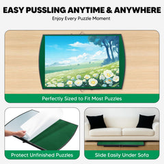 Xubialo cowhide handles aid portability for puzzling on the go.