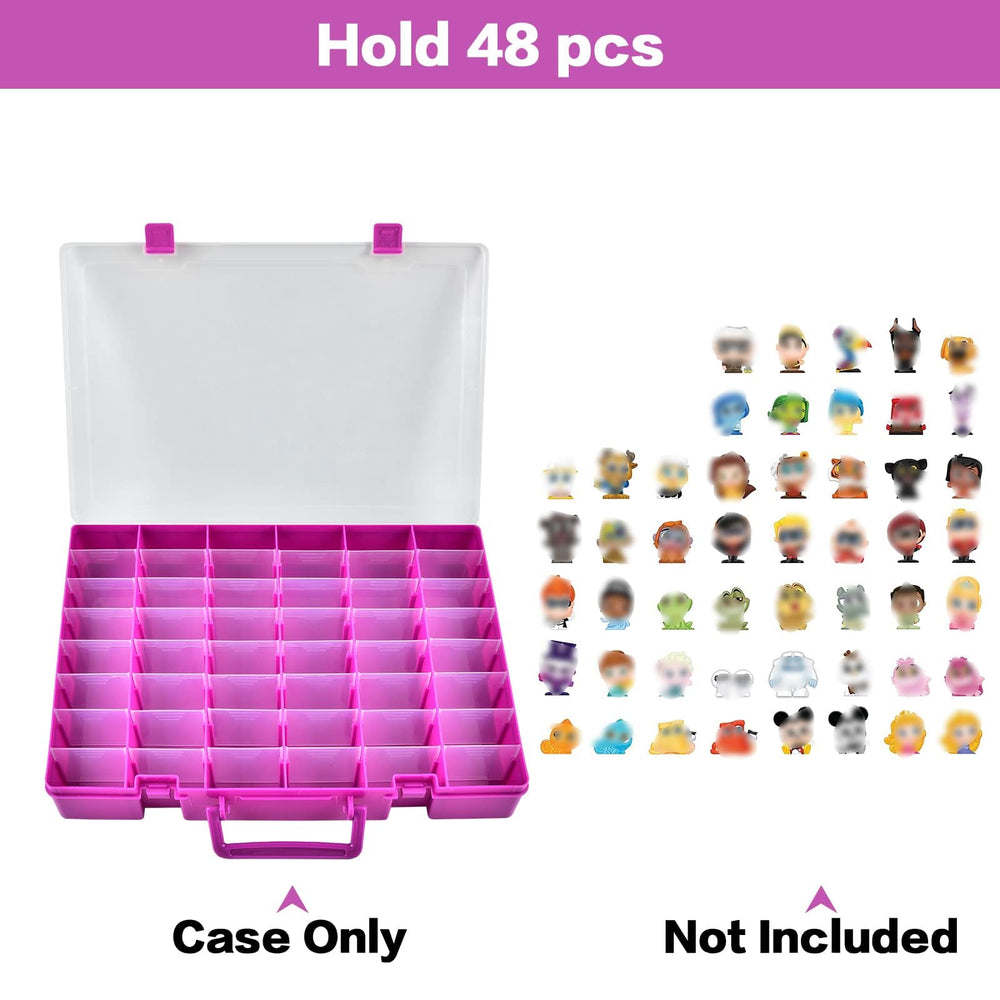 Xuerdon Doorables display case with detachable grids for flexible sizing of figures.