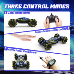 XUERENTECH off-road RC stunt car conquering grass and gravel