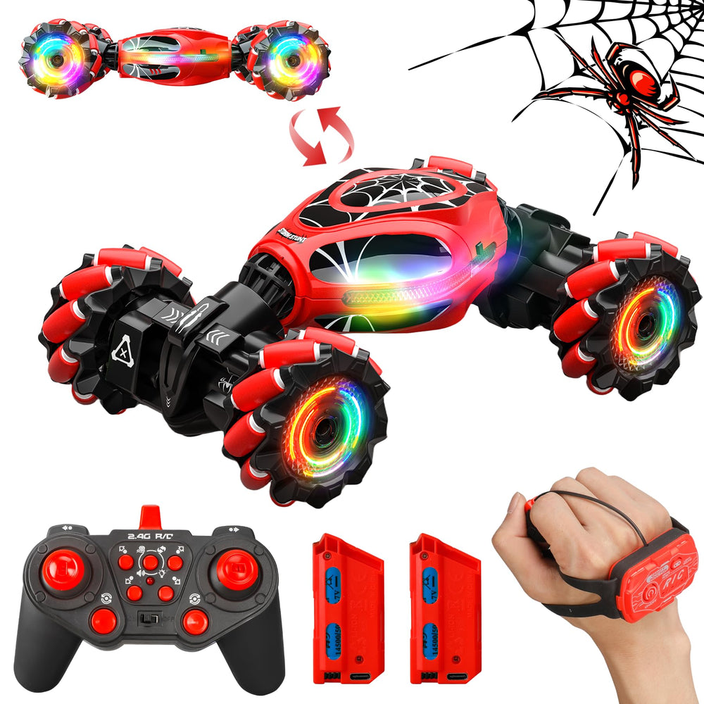 XUERENTECH Spider gesture-sensing RC car performs a dramatic spin for exciting play.