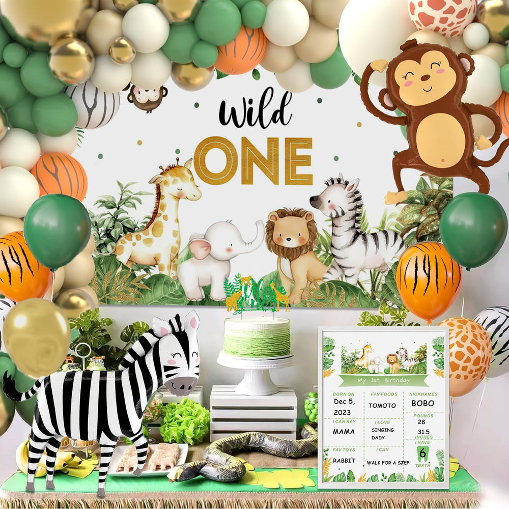 XULE foil balloons complete a vibrant jungle balloon arch