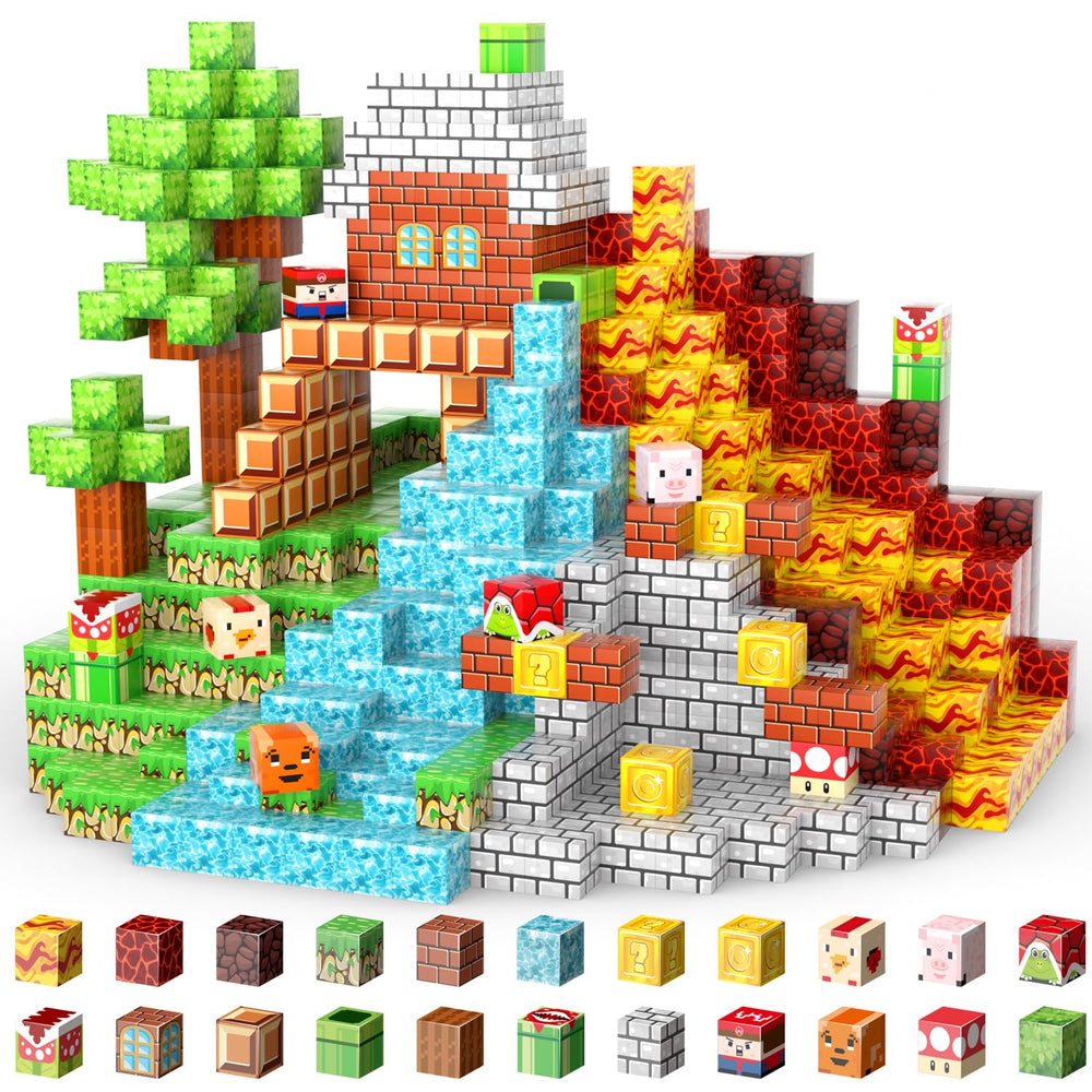 XWSG 100Pcs Magnetic Blocks for safe, creative building and fine motor skill practice