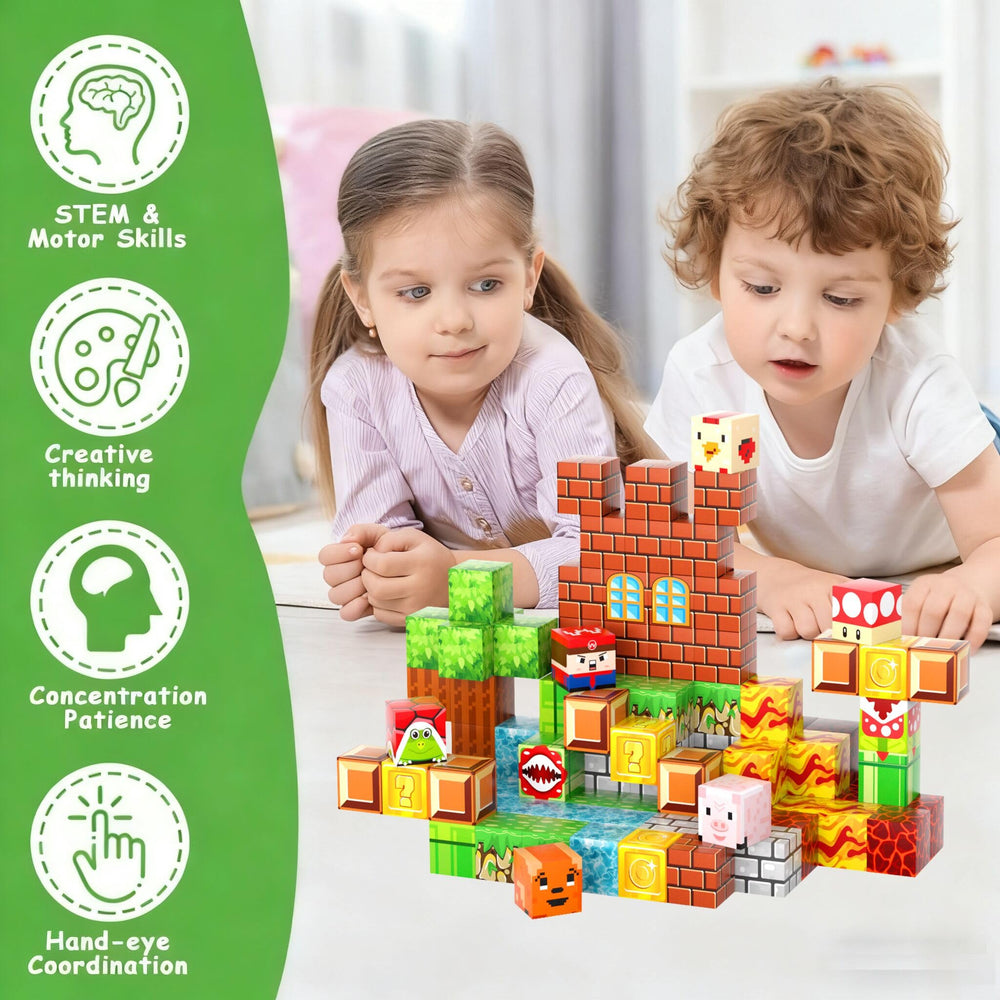XWSG compact box keeps blocks organized for quick cleanup