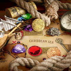XX Jumbo Pirate Dig Kit gold coins sparkling during treasure discovery