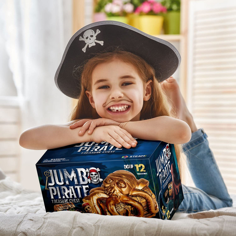 XX Jumbo Pirate Dig Kit mini treasure chest for storing found items