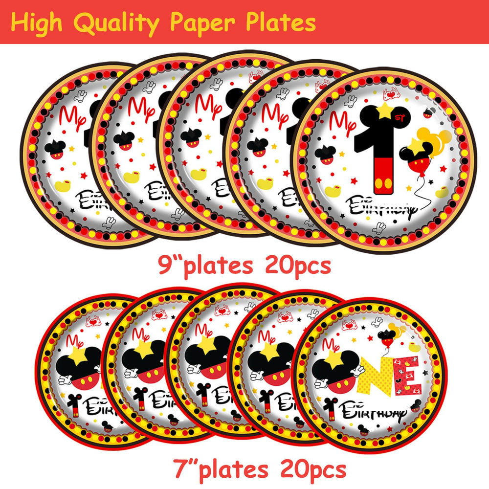 XXDecor red cartoon 7-inch plates for snacks and cake