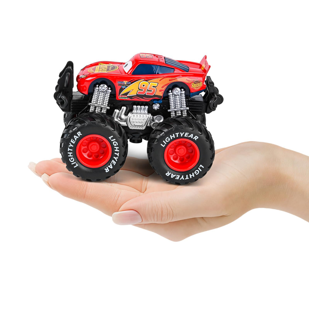 XXHUYAO compact big wheel off-road toy car at 4.2×3.2×2.7 inches for easy grip