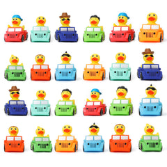 XY-WQ jeep rubber ducks displayed as party favors