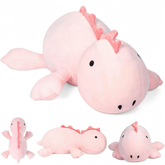 XYG pink dinosaur weighted plush for comforting hugs and sensory soothing.