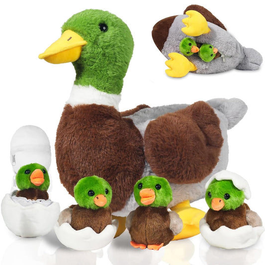 XYHQYB Mallard Duck Mommy Plush, 12-inch soft cuddle toy for kids