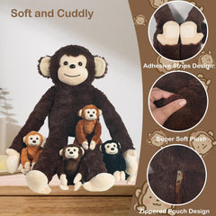 XYHQYB monkey plush set baby-2 displays a gentle expression ideal for bedtime comfort.