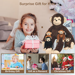 XYHQYB monkey plush set baby-4 highlights a playful group for shared stories.