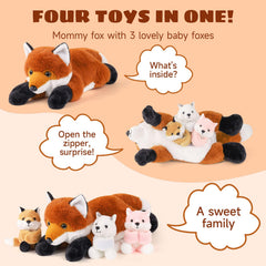 XYHQYB soft plush fabric and PP cotton fox; gentle hug friendly.
