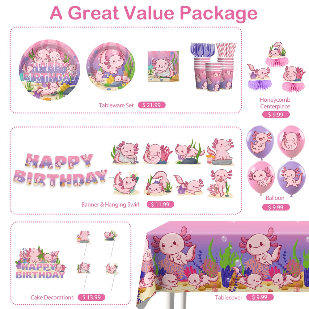 Xynic Axolotl cupcake toppers decorate treats with whimsy.