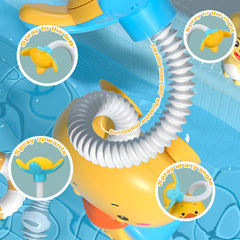 XYUYTOEI duck bath toy assembly instructions with suction cup and shower head