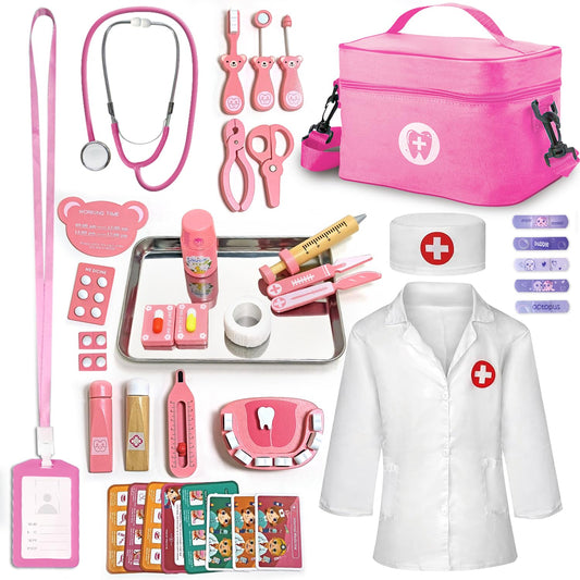 XZZO Doctor Kit for Kids stethoscope with heartbeat sounds for pretend checkups
