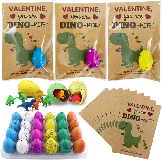 Y_Bong dino egg hatching card pack ready for classroom Valentine exchanges