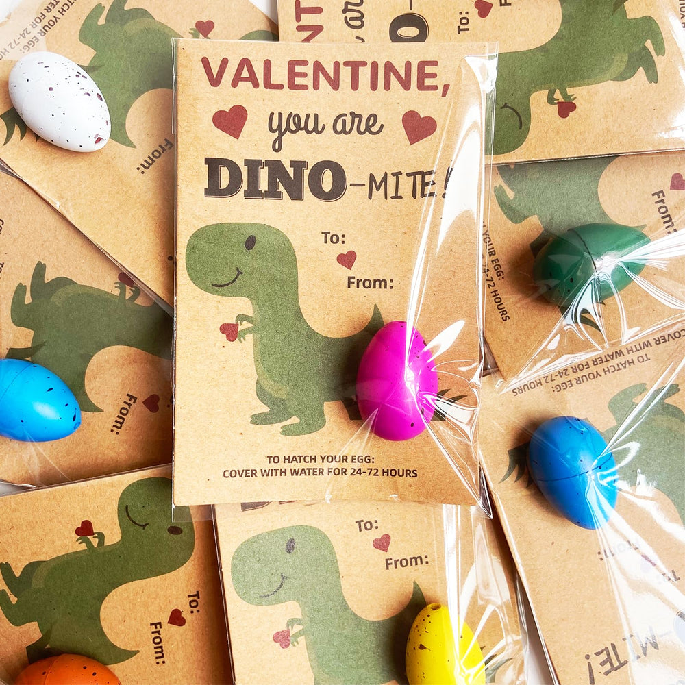 Y_Bong dinosaur cards with colorful eggs, ideal bulk Valentine gifts
