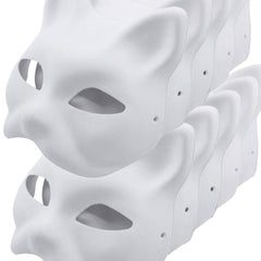 Yabber Cat Masks 10-pack front view for kids' arts and crafts