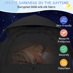 YABORAS Sleep Tent one-click assembly highlights quick setup for busy nights