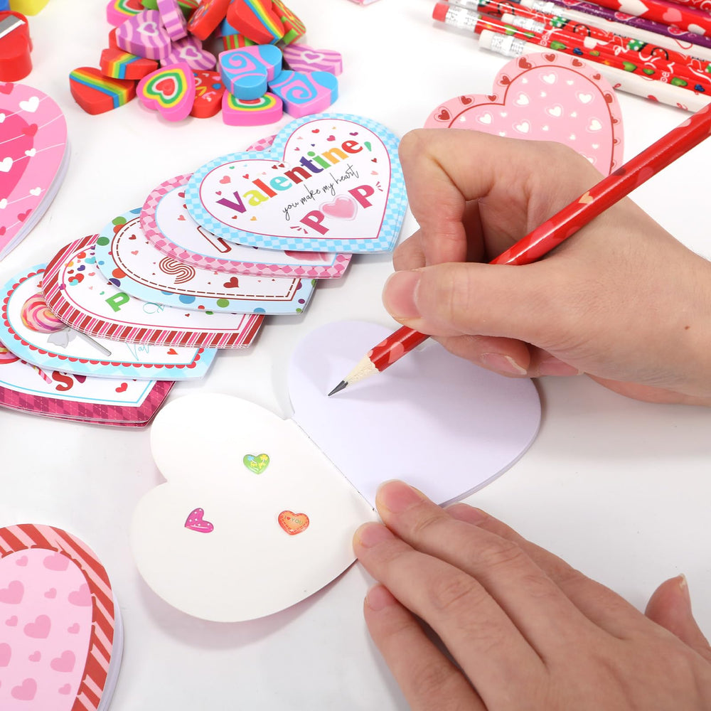 Yaeyia 24-pack Valentines gift set features colorful pencils and stickers for students.