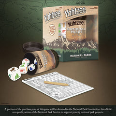Travel edition Yahtzee dice and cup ready in compact packaging