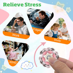 YAIUERL fidget spinner showcasing rotating animal-pattern designs that capture children's attention.