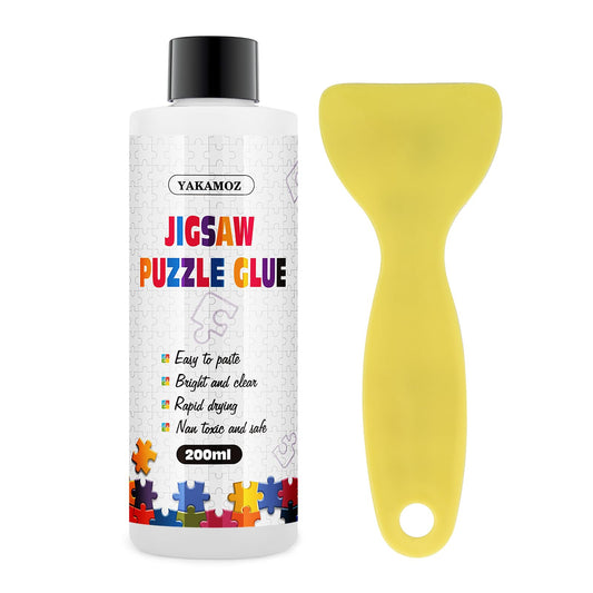YAKAMOZ Clear Puzzle Glue applied with precision applicator for even coverage