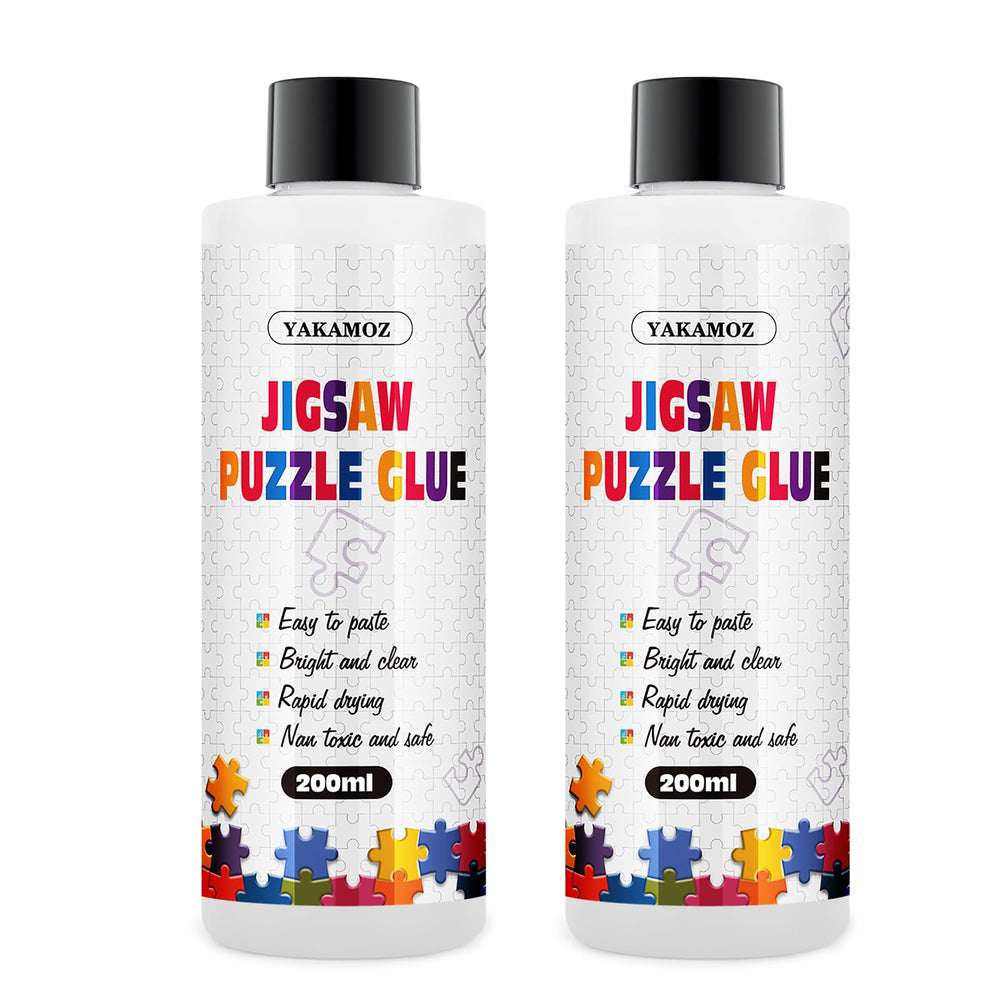 YAKAMOZ clear puzzle glue with precision applicator for even coverage