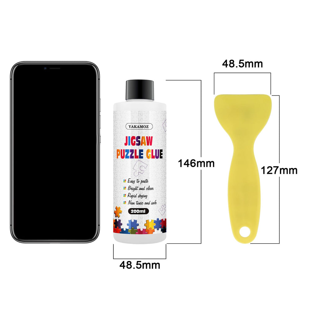 YAKAMOZ glue dries clear, preserving puzzle colors