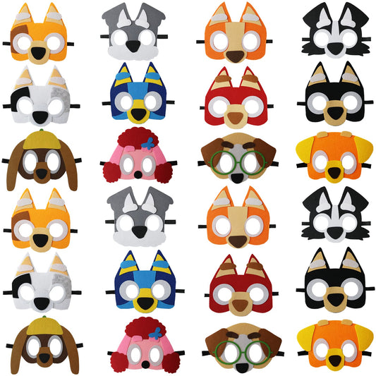 YALARY blue puppy mask front view for kids' dress-up and play