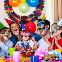 Child wearing YALARY puppy mask showing comfortable elastic headband