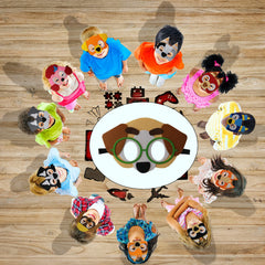 Puppy dog masks by YALARY used as party favors at celebrations