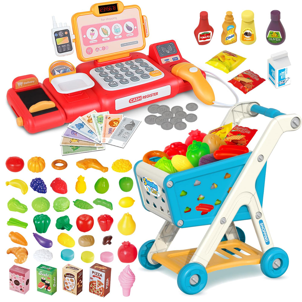 Yalujumb shopping cart deluxe for imaginative play and grocery role play