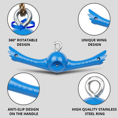 YAMIPROBI Ninja-Twister swing-attachment-set secures quickly to a swing or slackline.